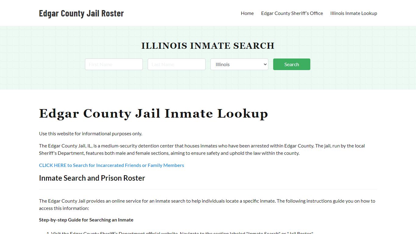 Edgar County Jail Roster Lookup, IL, Inmate Search