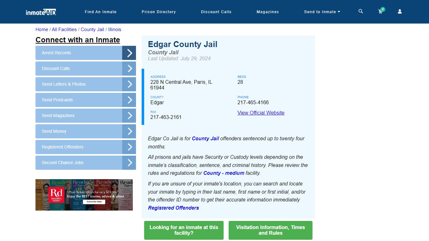 Edgar County Jail - Inmate Locator